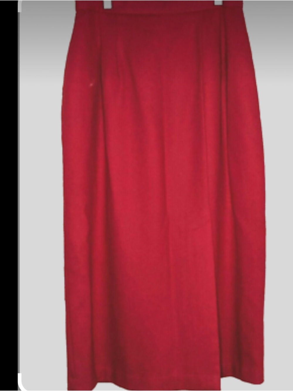 Vintage Requirements Red Wool Pencil Skirt - Straight Hem